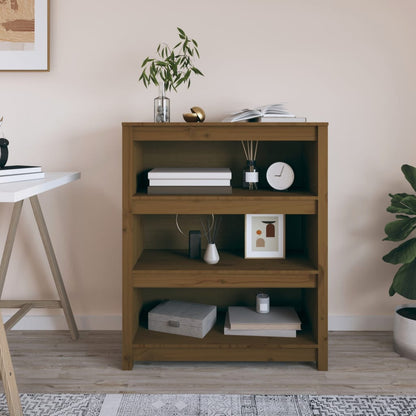 Libreria Marrone ambra 80x35x97 cm in Legno Massello di Pino