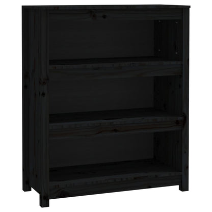 Libreria Nera 80x35x97 cm in Legno Massello di Pino | homemem39