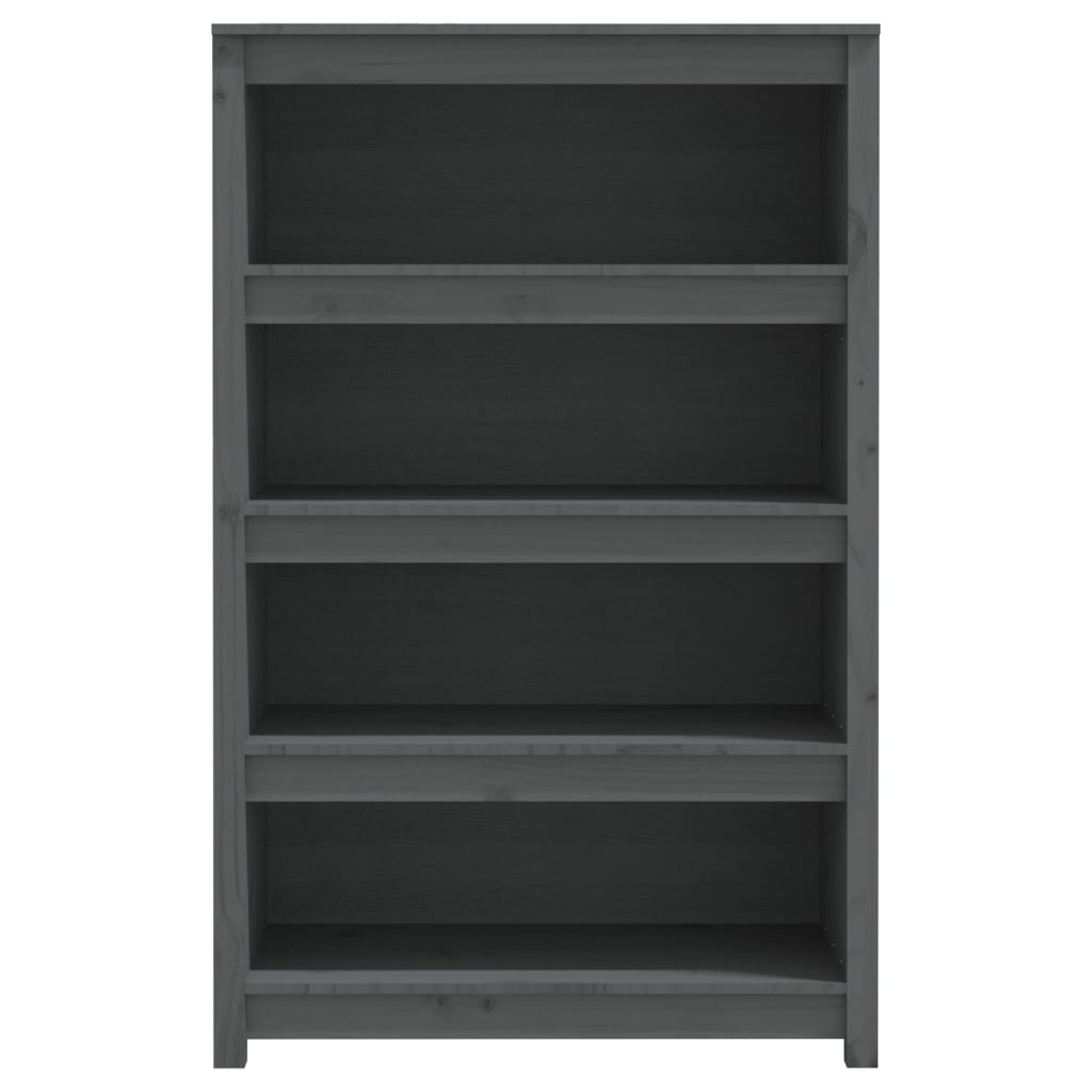 Libreria Grigia 80x35x126 cm in Legno Massello di Pino | homemem39
