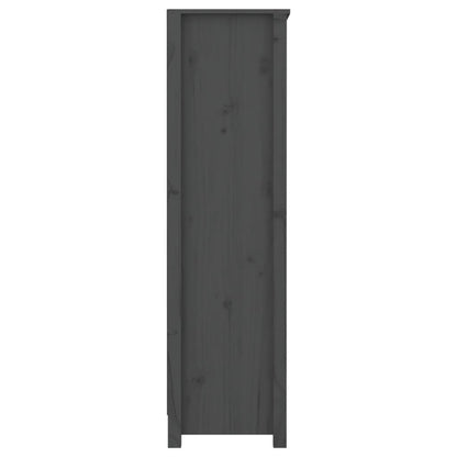 Libreria Grigia 80x35x126 cm in Legno Massello di Pino | homemem39