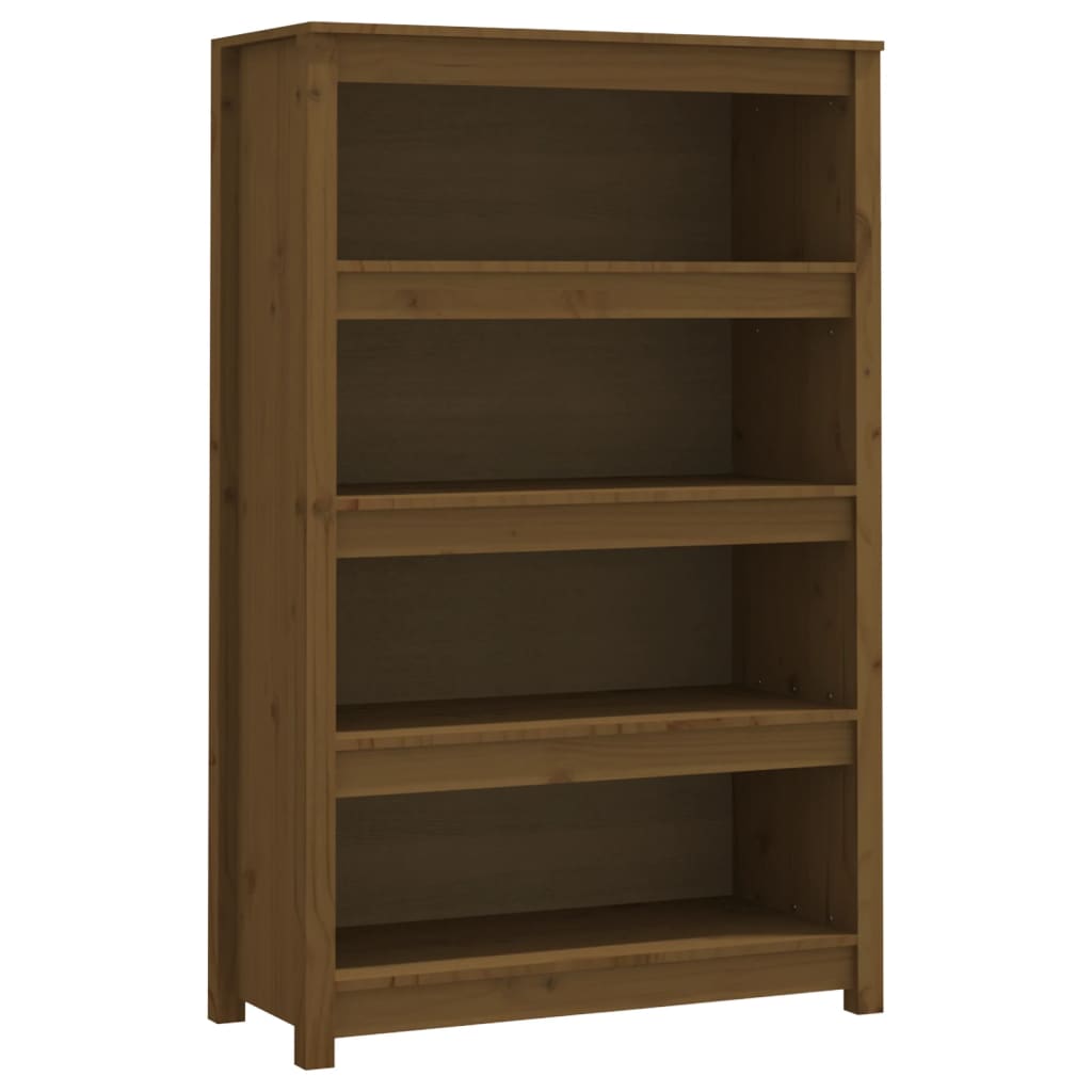 Libreria Marrone ambra 80x35x126 cm in Legno Massello di Pino