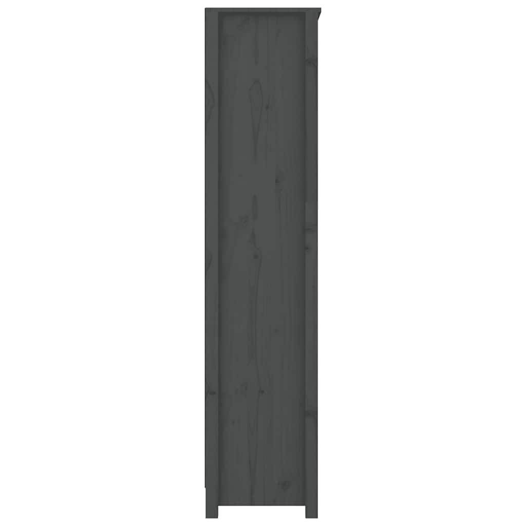 Libreria Grigia 80x35x154 cm in Legno Massello di Pino