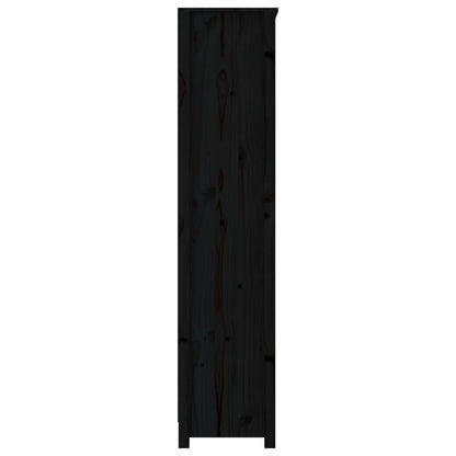 Libreria Nera 80x35x154 cm in Legno Massello di Pino | homemem39