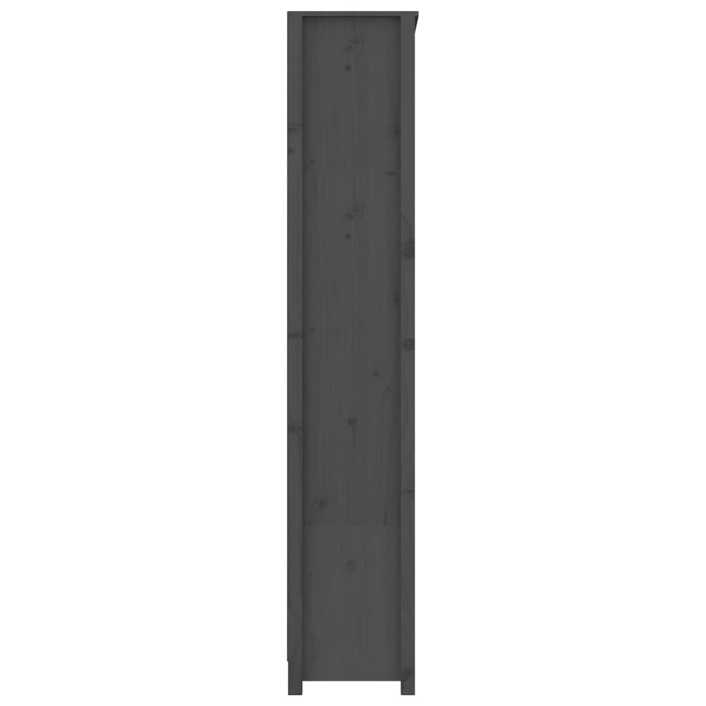 Libreria Grigia 80x35x183 cm in Legno Massello di Pino | homemem39