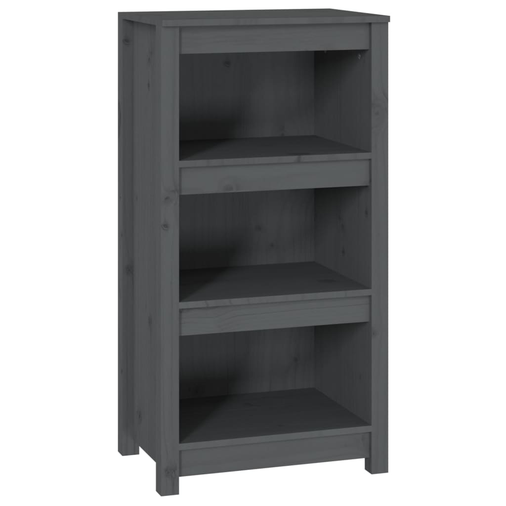 Libreria Grigia 50x35x97 cm in Legno Massello di Pino | homemem39