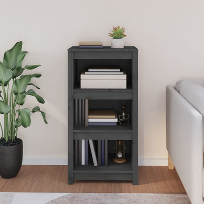 Libreria Grigia 50x35x97 cm in Legno Massello di Pino | homemem39