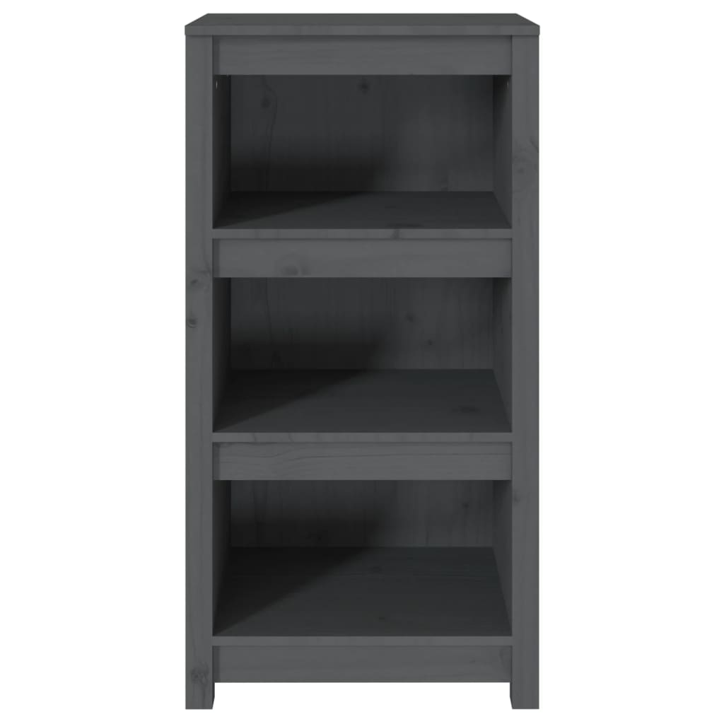 Libreria Grigia 50x35x97 cm in Legno Massello di Pino