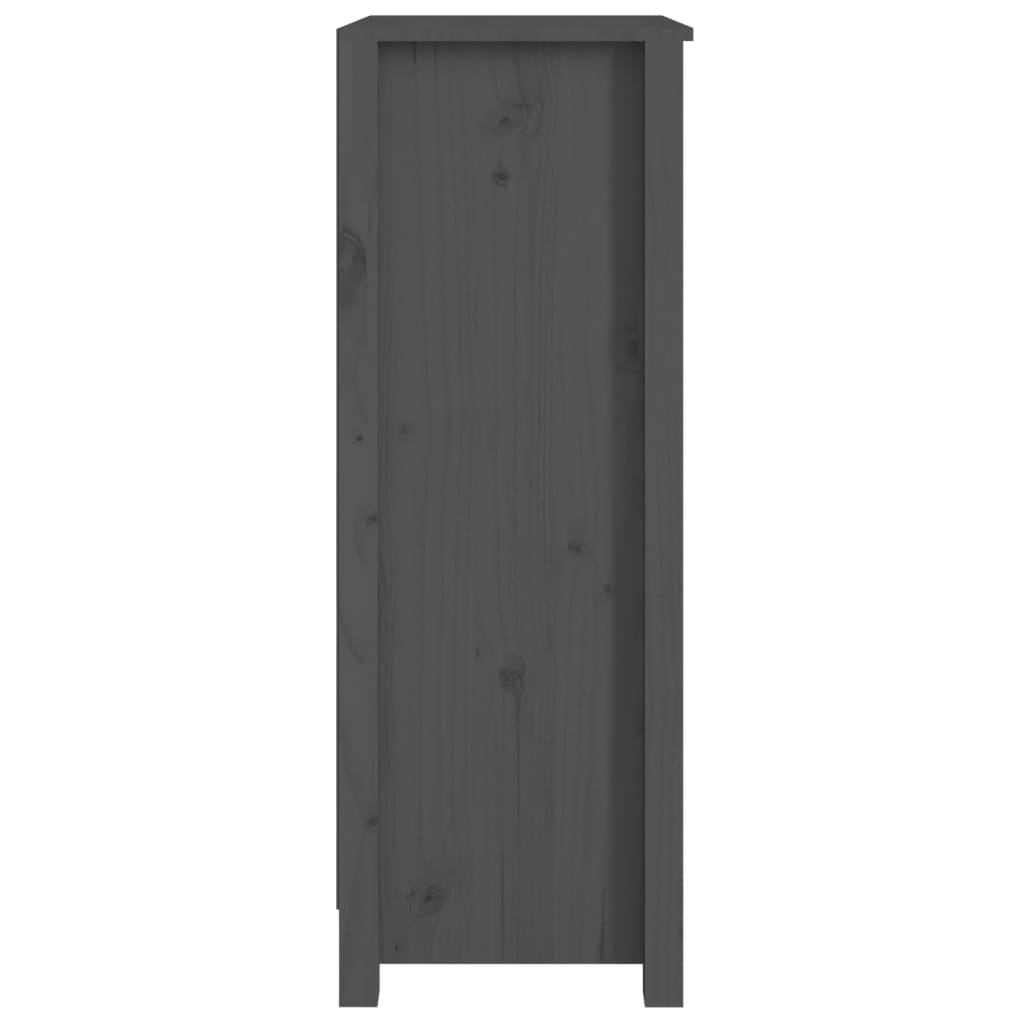 Libreria Grigia 50x35x97 cm in Legno Massello di Pino
