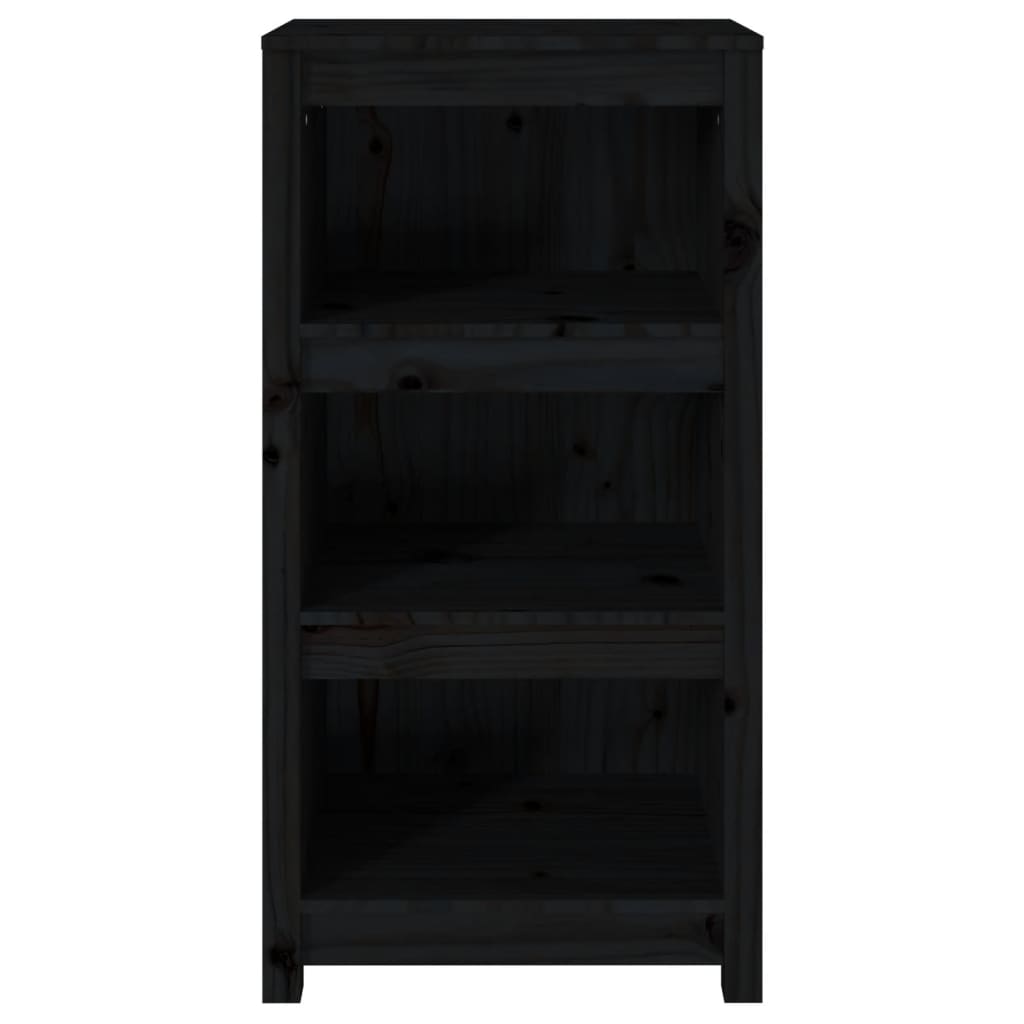Libreria Nera 50x35x97 cm in Legno Massello di Pino | homemem39