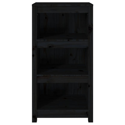 Libreria Nera 50x35x97 cm in Legno Massello di Pino | homemem39