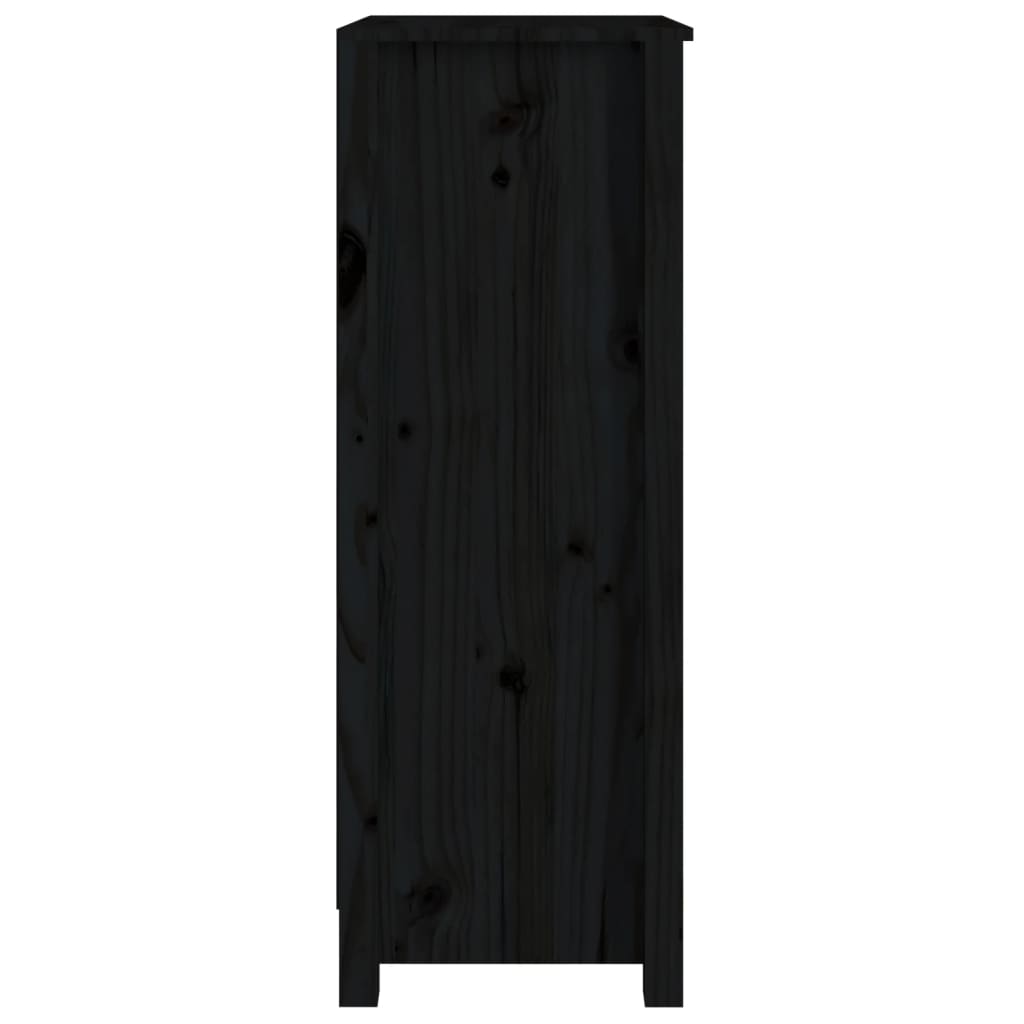 Libreria Nera 50x35x97 cm in Legno Massello di Pino | homemem39