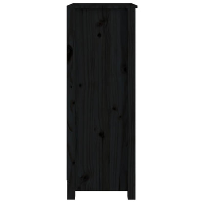Libreria Nera 50x35x97 cm in Legno Massello di Pino