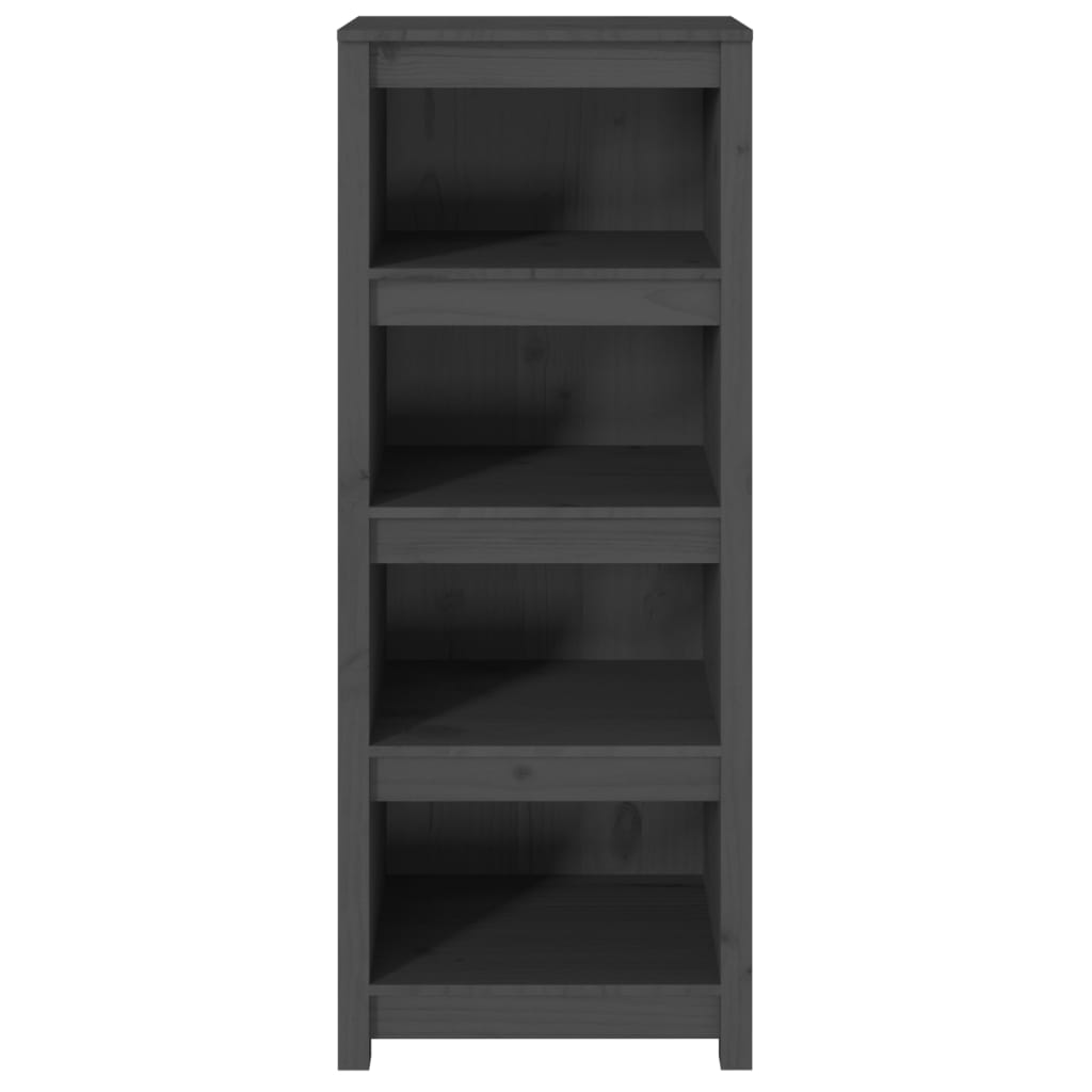Libreria Grigia 50x35x125,5 cm in Legno Massello di Pino