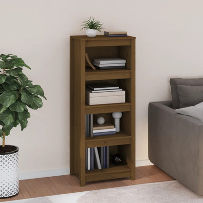 Libreria Marrone Ambra 50x35x125,5 cm in Legno Massello di Pino | homemem39
