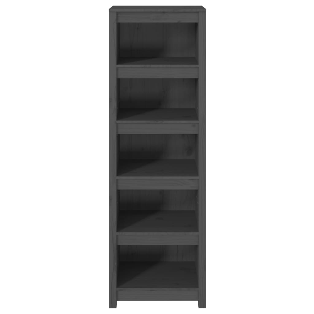 Libreria Grigia 50x35x154 cm in Legno Massello di Pino
