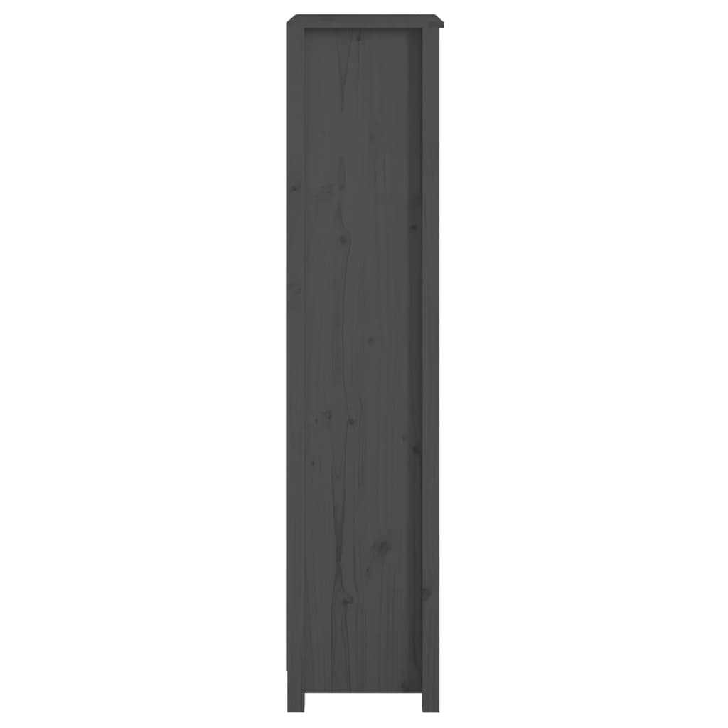 Libreria Grigia 50x35x154 cm in Legno Massello di Pino