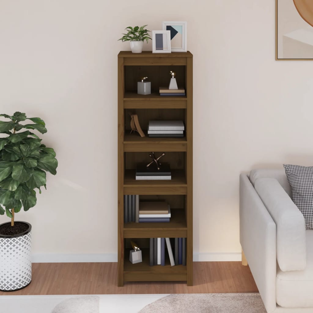 Libreria Marrone Ambra 50x35x154 cm in Legno Massello di Pino | homemem39