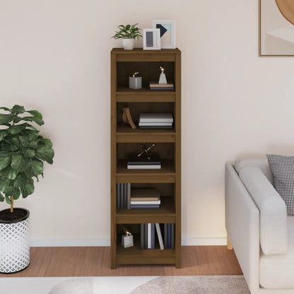 Libreria Marrone Ambra 50x35x154 cm in Legno Massello di Pino | homemem39