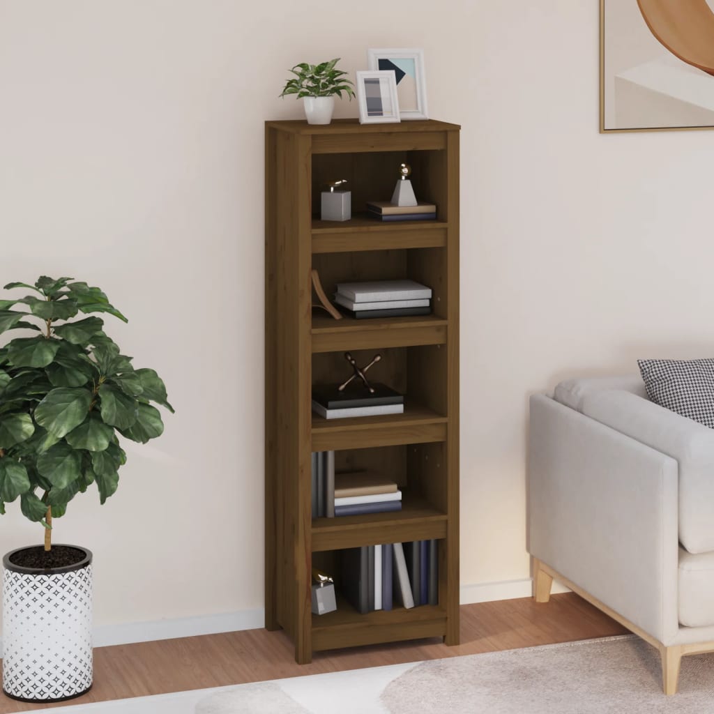 Libreria Marrone Ambra 50x35x154 cm in Legno Massello di Pino | homemem39
