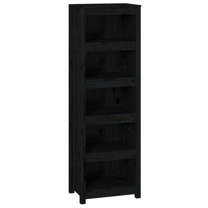 Libreria Nera 50x35x154 cm in Legno Massello di Pino | homemem39