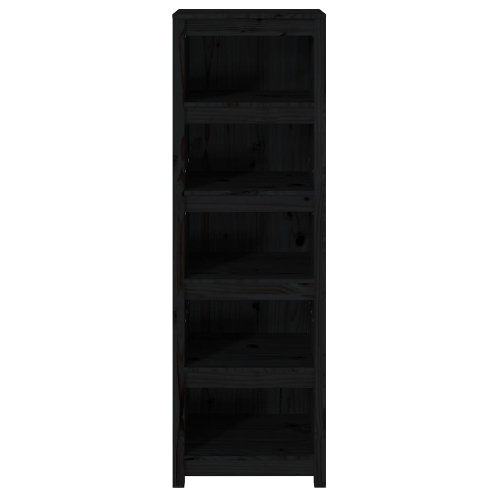 Libreria Nera 50x35x154 cm in Legno Massello di Pino | homemem39