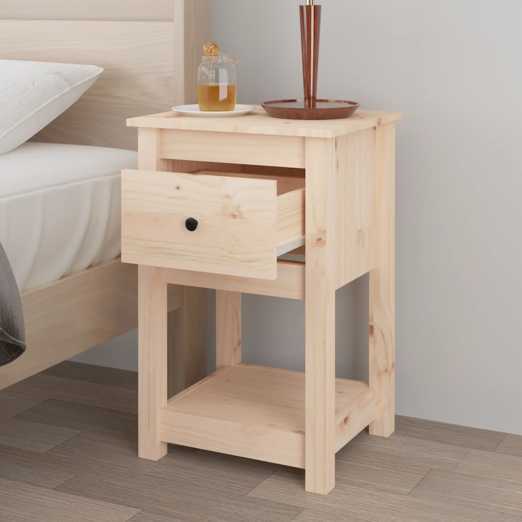 Bedside table 40x35x61.5 cm in solid pine wood