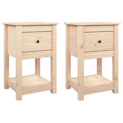 2 pcs bedside tables 40x35x61.5 cm in solid pine wood