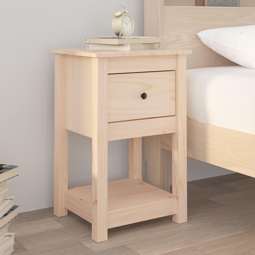 Comodini 2 pz 40x35x61,5 cm in Legno Massello di Pino