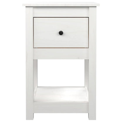 Comodini 2 pz Bianca 40x35x61,5 cm in Legno Massello di Pino | homemem39