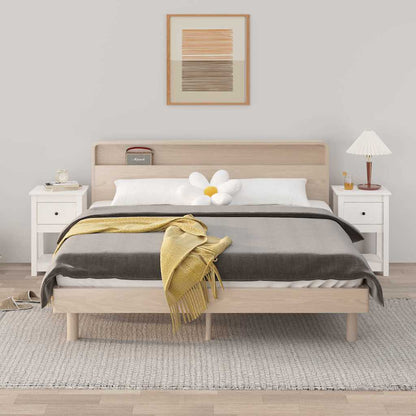 Comodini 2 pz Bianca 40x35x61,5 cm in Legno Massello di Pino | homemem39