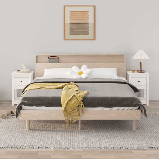 Comodini 2 pz Bianca 40x35x61,5 cm in Legno Massello di Pino | homemem39