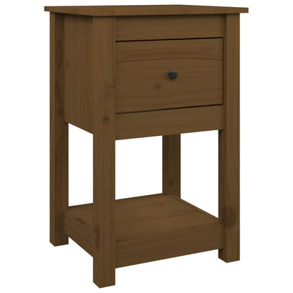 Comodino Marrone Ambra 40x35x61,5 cm in Legno Massello di Pino