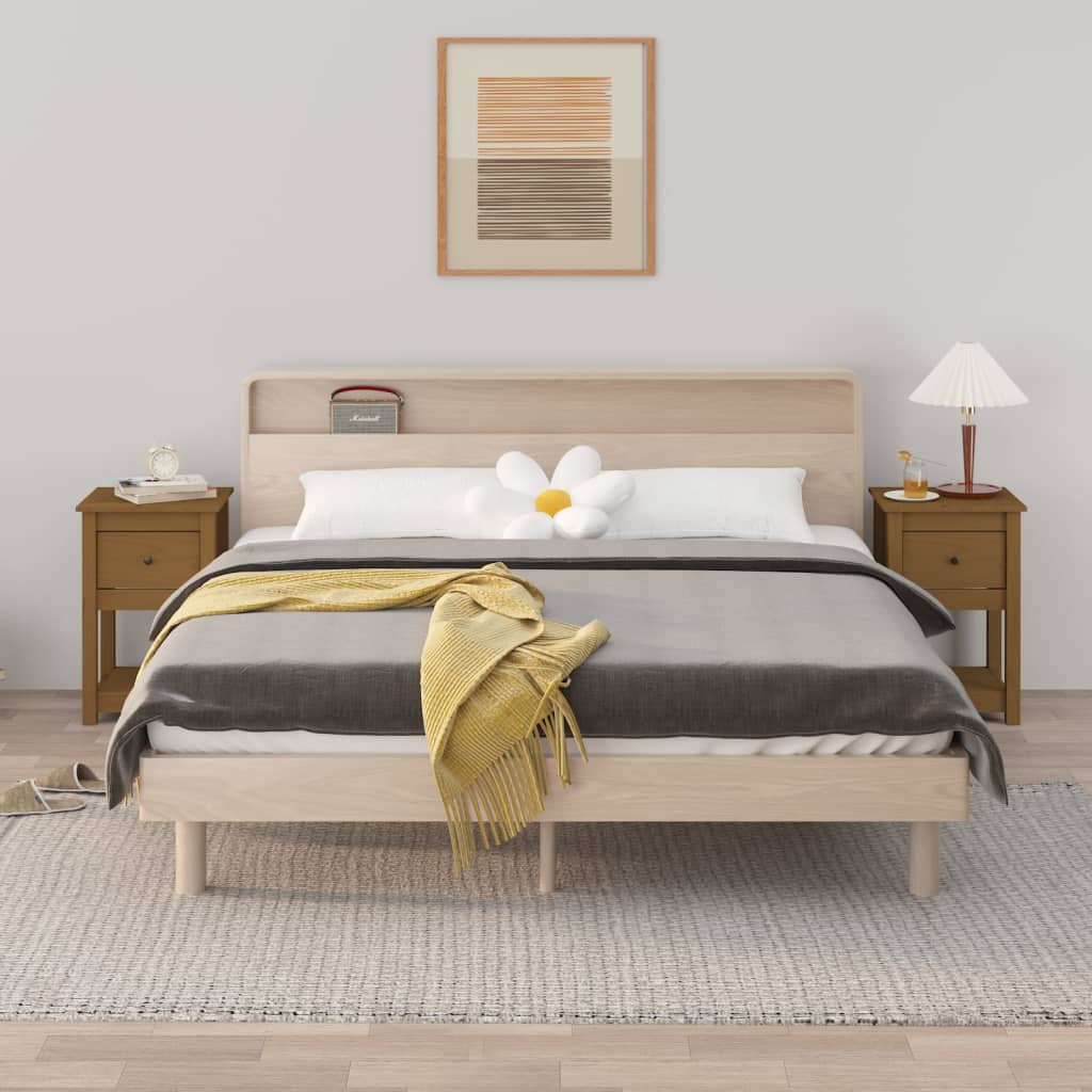 Comodini 2 pz Ambra 40x35x61,5 cm in Legno Massello di Pino - homemem39