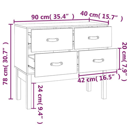 Tavolo Consolle Ambra 90x40x78 cm in Legno Massello di Pino