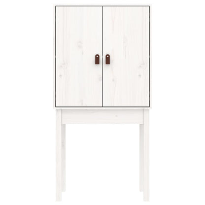 Credenza Bianca 60x40x120 cm in Legno Massello di Pino