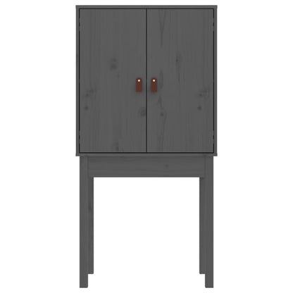 Credenza Grigia 60x40x120 cm in Legno Massello di Pino - homemem39