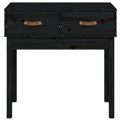 Tavolo Consolle Nero 76,5x40x75 cm in Legno Massello di Pino