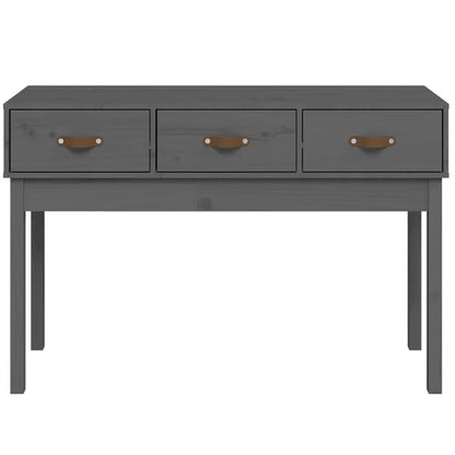Tavolo Consolle Grigio 114x40x75 cm in Legno Massello di Pino - homemem39