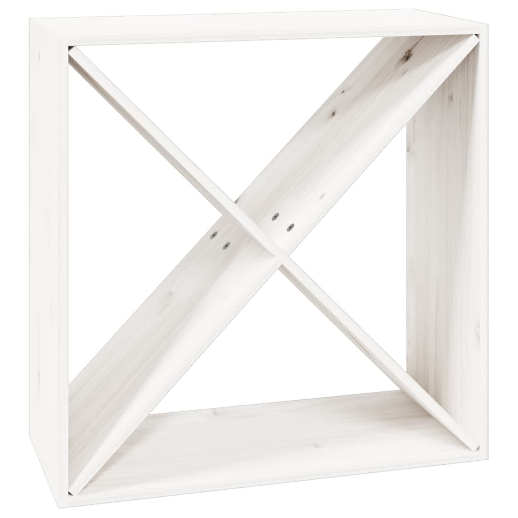 Portabottiglie Bianco 62x25x62 cm in Legno Massello di Pino - homemem39