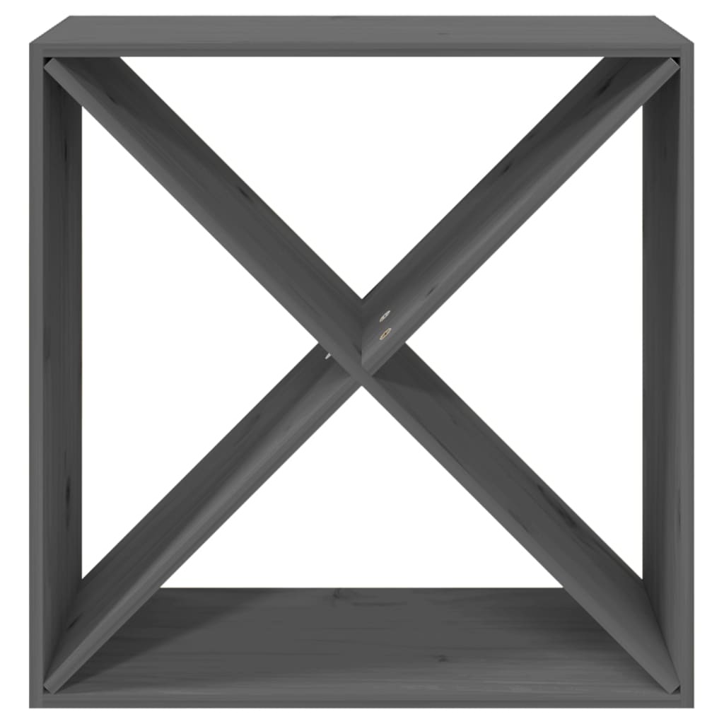 Portabottiglie Grigio 62x25x62 cm in Legno Massello di Pino - homemem39