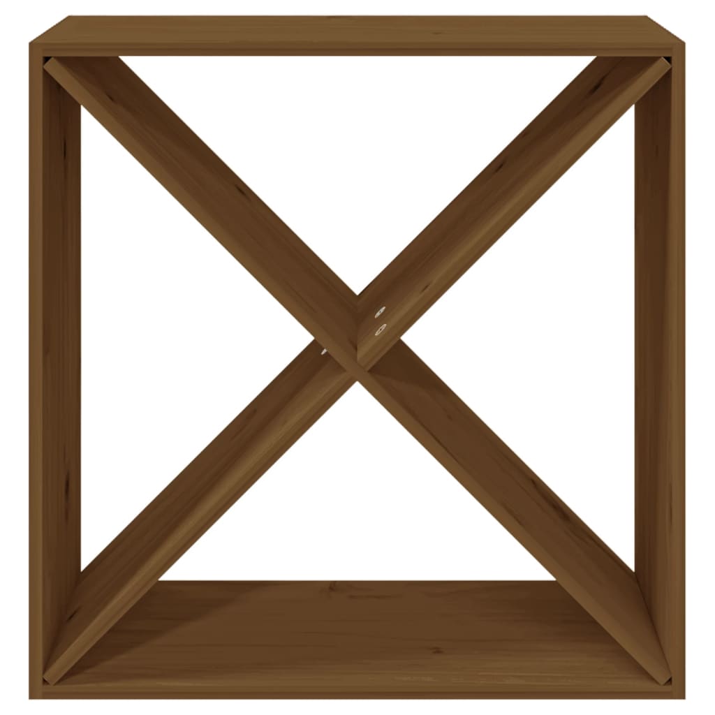 Portavini Marrone Ambra 62x25x62 cm in Legno Massello di Pino - homemem39