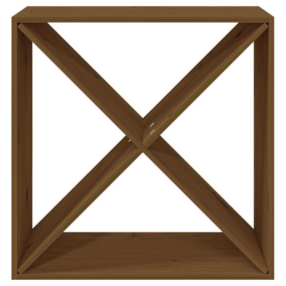 Portavini Marrone Ambra 62x25x62 cm in Legno Massello di Pino - homemem39