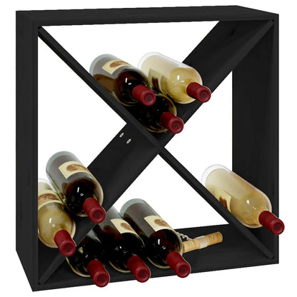 Portabottiglie Nero 62x25x62 cm in Legno Massello di Pino | homemem39
