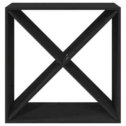 Portabottiglie Nero 62x25x62 cm in Legno Massello di Pino - homemem39