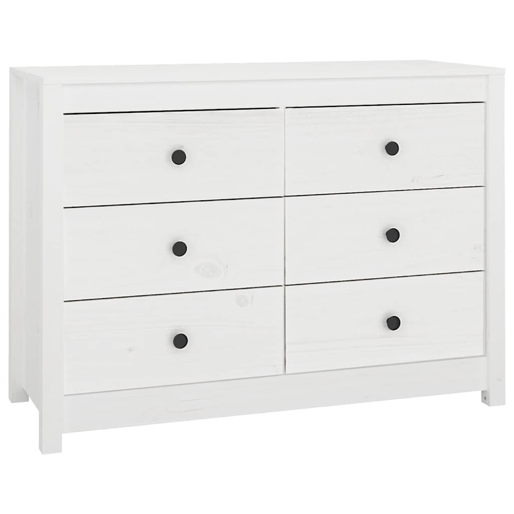 Armadietto Bianco 100x40x72 cm in Legno Massello di Pino