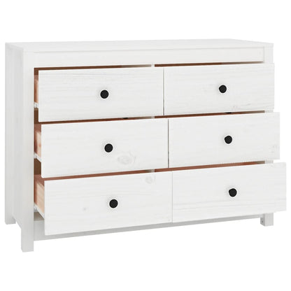White Miele Cabinet 100x40x72 cm in Solid Pine Wood