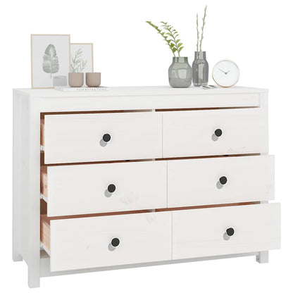 Armadietto Bianco 100x40x72 cm in Legno Massello di Pino
