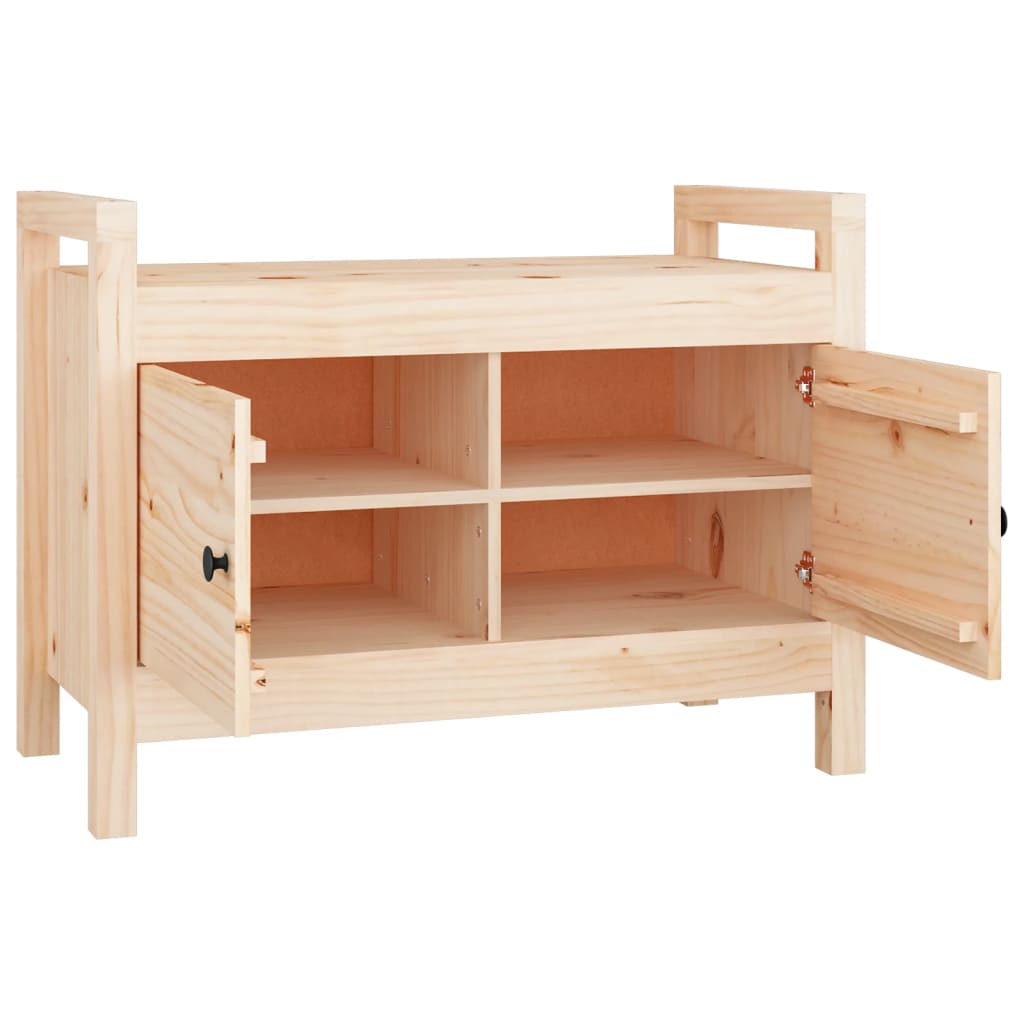 Panca da Ingresso 80x40x60 cm in Legno Massello di Pino | homemem39