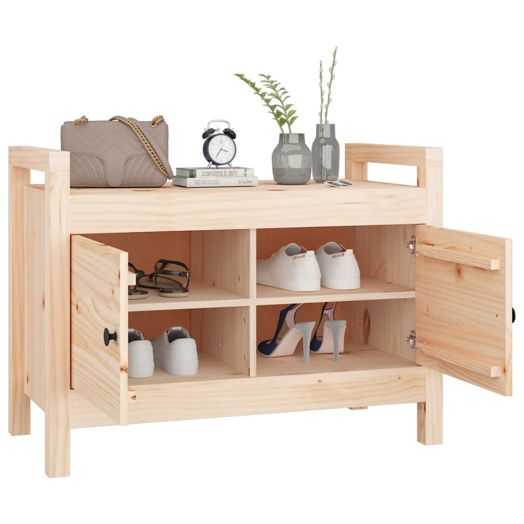 Panca da Ingresso 80x40x60 cm in Legno Massello di Pino | homemem39