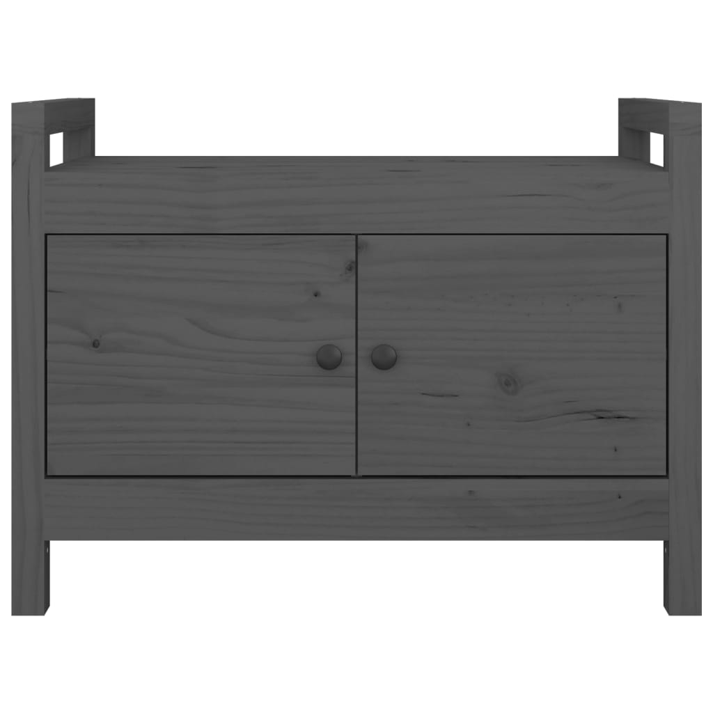 Panca da Ingresso Grigio 80x40x60 cm in Legno Massello di Pino - homemem39